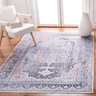 SAFAVIEH Serapi Collection 6' 7 Square Ivory/Light Blue Boho Chic Oriental Distr