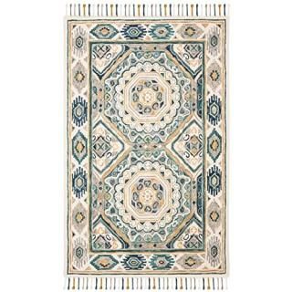 SAFAVIEH Aspen Collection 2' x 3' Ivory/Charcoal APN251A Handmade Boho Braided T