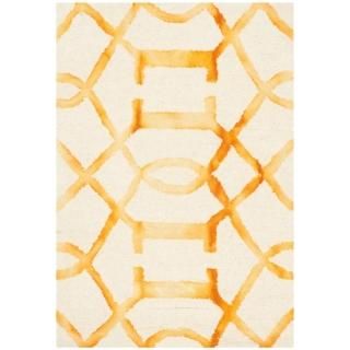 SAFAVIEH Dip Dye Collection 2' x 3' Ivory/Gold DDY712C Handmade Premium Wool Acc