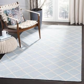 SAFAVIEH Dhurries Collection 5' x 8' Light Blue/Ivory DHU565B Handmade Flatweave