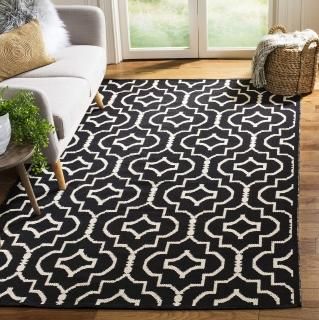 SAFAVIEH Montauk Collection 8' x 10' Black/Ivory MTK722D Handmade Cotton Area Ru
