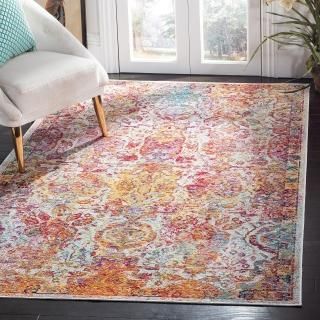 SAFAVIEH Crystal Collection 9' x 12' Light Blue/Orange CRS505A Boho Chic Orienta