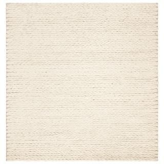 SAFAVIEH Natura Collection 6' x 6' Square Ivory NAT802A Handmade Wool Area Rug