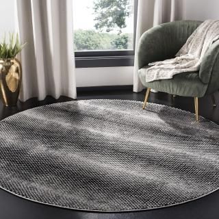 SAFAVIEH Lurex Collection 6'7 x 6'7 Round Black/Ivory LUR186Z Modern Abstract Ar