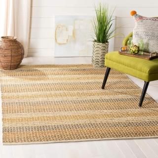 SAFAVIEH Organica Collection 6' x 9' Multi ORG411A Handmade Stripe Premium Jute 