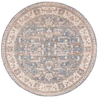 SAFAVIEH Heirloom Collection 6'7 x 6'7 Round Light Blue/Ivory HRL704M Traditiona