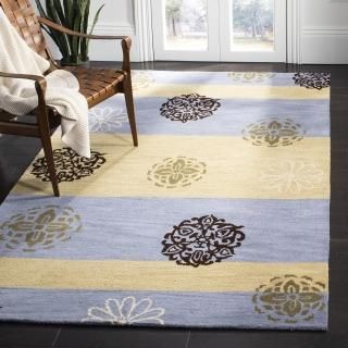 SAFAVIEH Soho Collection 5' x 8' Gold / Blue SOH777B Handmade Premium Wool & Vis