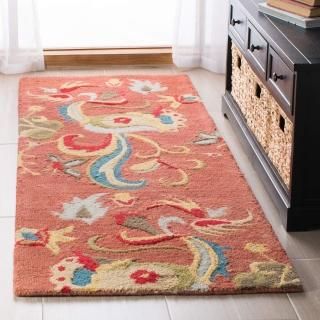 SAFAVIEH Blossom Collection 2'6 x 4' Rust / Multi BLM680B Handmade Premium Wool 