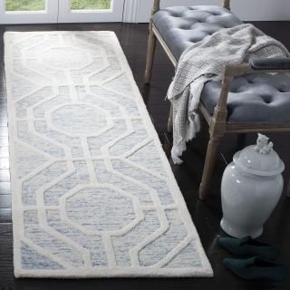 SAFAVIEH Cambridge Collection 2'6 x 8' Light Blue/Ivory CAM726B Handmade Morocca