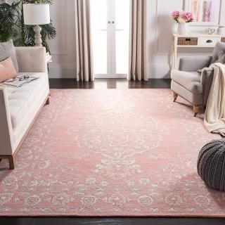 SAFAVIEH Micro-Loop Collection 5' x 8' Pink / Ivory MLP504U Handmade Shabby Chic