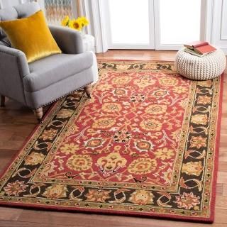 SAFAVIEH Heritage Collection 6' x 6' Square Red/Gold HG745Q Handmade Traditional
