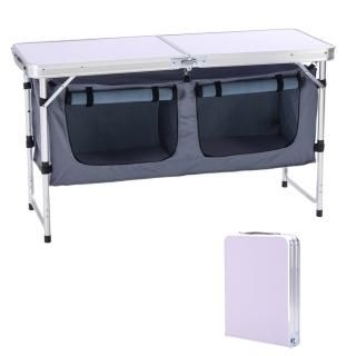CampLand Camping Folding Table with Organizer for BBQ Party Camping