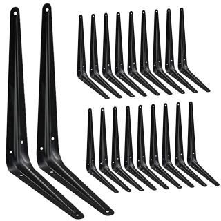 20 Pack Shelf Brackets 10 Inch Heavy Duty Black Metal Floating Shelf Bracket Rus