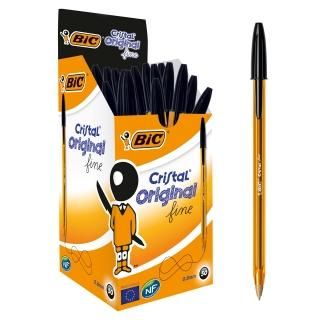 BIC Cristal Original Ballpoint Pens Every-Day Biro Pens with Fine Point 0.8 mm I