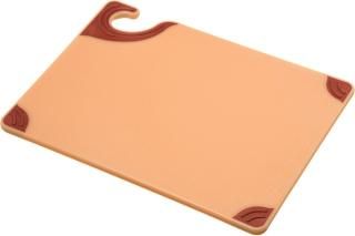 San Jamar Saf-T-Grip Plastic Cutting Board with Safety Hook 9 x 12 x 0.375 Brown