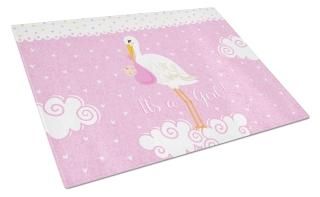 Caroline's Treasures VHA3013LCB It's a Baby Girl Glass Cutting Board Multicolor 