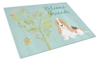Caroline 's Treasures bb7600lcb Welcome Friends Basset Hound Chopping BoardLޥ