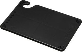 San Jamar Saf-T-Grip Plastic Cutting Board with Safety Hook 6 x 9 x 0.375 Black