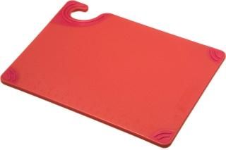 San Jamar Saf-T-Grip Plastic Cutting Board with Safety Hook 9 x 12 x 0.375 Red