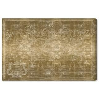 The Oliver Gal Artist Co. Maps Wall Art Canvas Prints 'World Map Gold'