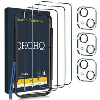 QHOHQ 3 Pack Screen Protector for iPhone 14 / iPhone 13 6.1 Inch with 3 Pack Tem