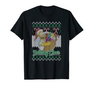 The Simpsons Christmas Homer Holiday Cheer Ugly Sweater T-Shirt