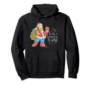 The Simpsons Homer Santa Christmas Season to be Jelly Pullover Hoodie