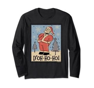 The Simpsons Homer Santa Christmas Holiday Doh-Ho-Ho Long Sleeve T-Shirt