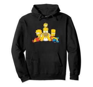 The Simpsons Homer Lisa Bart and Maggie Portrait Pullover Hoodie