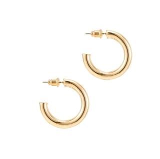 PAVOI 14K Yellow Gold Colored Lightweight Chunky Open Hoops  30mm Yellow Gold Ho