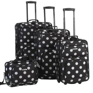 4PC BLACK DOTS LUGGAGE SET - BLACK DOTS