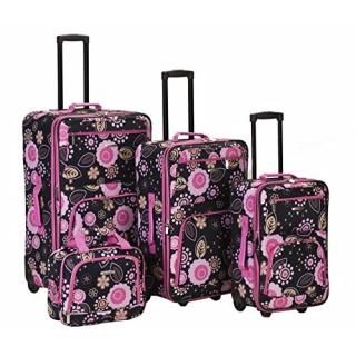 Rockland Impulse 4-Piece Softside Upright Luggage Set Pucci 14/19/24/28