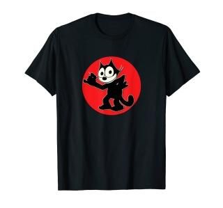 Felix Cartoon Cat Red Sunset Sly Smiling Felix Tee T-Shirt