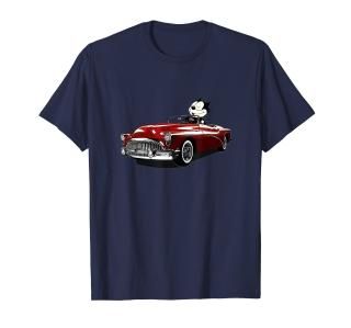 Felix Old-Skool Cat Drives Retro Red Lowrider Convertible T-Shirt