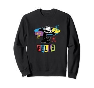 Felix Cat Comics Retro Futurist TV in Joyful Happy Design Sweatshirt