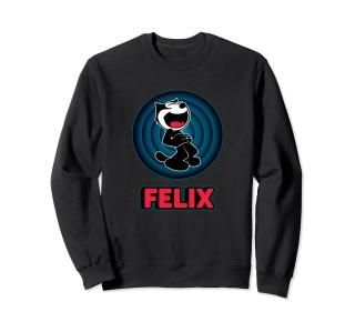 Happy Felix Cat Cartoon Circle Retro Felix Cat Comics Sweatshirt