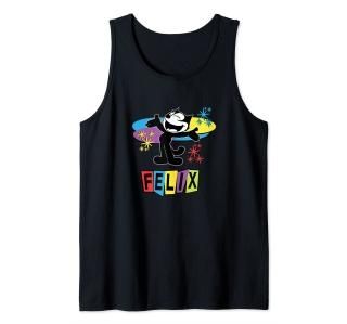 Felix Cat Comics Retro Futurist TV in Joyful Happy Design Tank Top