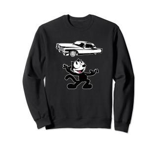 Felix Cat Cartoon Giant Lowrider Car Club Design Mashup Sweatshirt