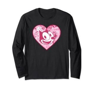 Felix the Cat Heart Comic Fill Long Sleeve T-Shirt