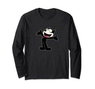 Felix Cat Cartoon Giant Lowrider Car Club Mashup 2-Sided Long Sleeve T-Shirt