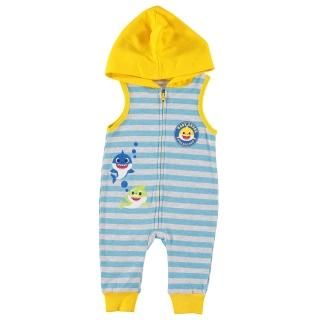 Baby Shark Baby Boys' Romper with Hooded Jumpsuit Blue/Grey/Yellow 24 Months