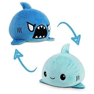 TeeTurtle  The Original Reversible Shark Plushie  Patented Design  Light Blue/Bl