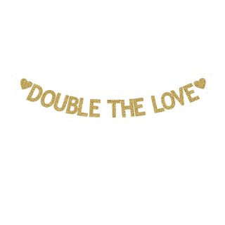 Double The Love Banner Twins Baby Shower/Twins Birthday/Engagement/Wedding Party