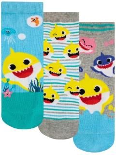 Pinkfong Kids Baby Shark Socks Pack of 3 Soft Ankle Socks For boys or Girls Mult