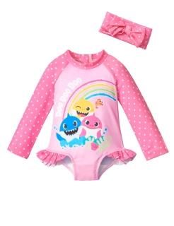 Baby Shark Swimsuit Baby Girl Swimsuit 12-18 Months Swimsuit for Baby Girl Long 