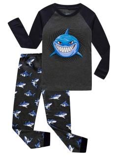 Shark Pajamas Little Boys Long Sleeve Pajamas Sets 100% Cotton Pyjamas Toddler K