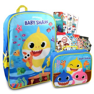 Pinkfong Baby Shark Baby Shark Backpack Lunch Box Set for Boys Girls  4 Pc Bundl