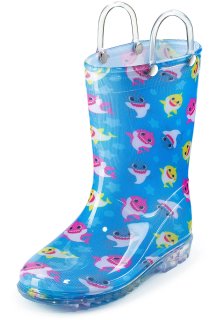 Nickelodeon Baby Shark Waterproof Rubber Rain Boots Easy-On Handles Baby Shark n