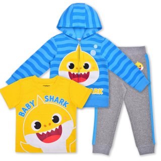 Nickelodeon Baby Shark Zip Up Hoodie Shirt and Jogger Pant Bundle for Boys