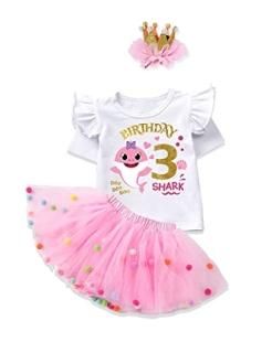 Baby Shark Birthday Outfit Toddler Girl Clothes Ruffle Baby Shark Shirt Tutu Dre